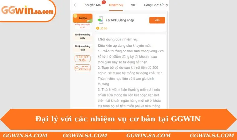 Đại lý với các nhiệm vụ cơ bản tại GGWIN