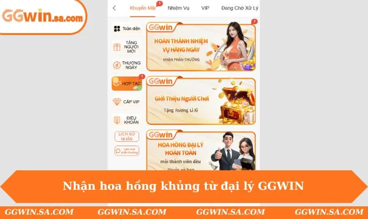 Nhận hoa hồng khủng từ đại lý GGWIN